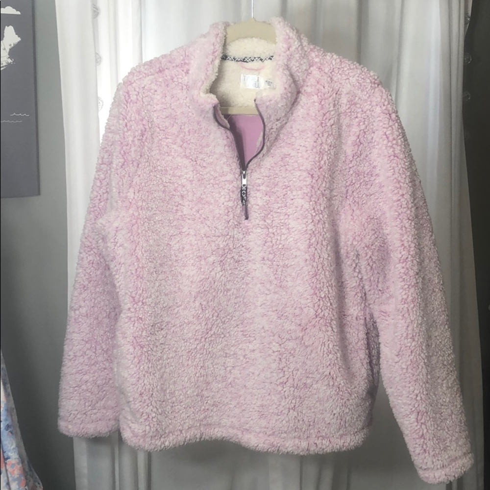 Pink/White quarter zip, super comfy, never worn!